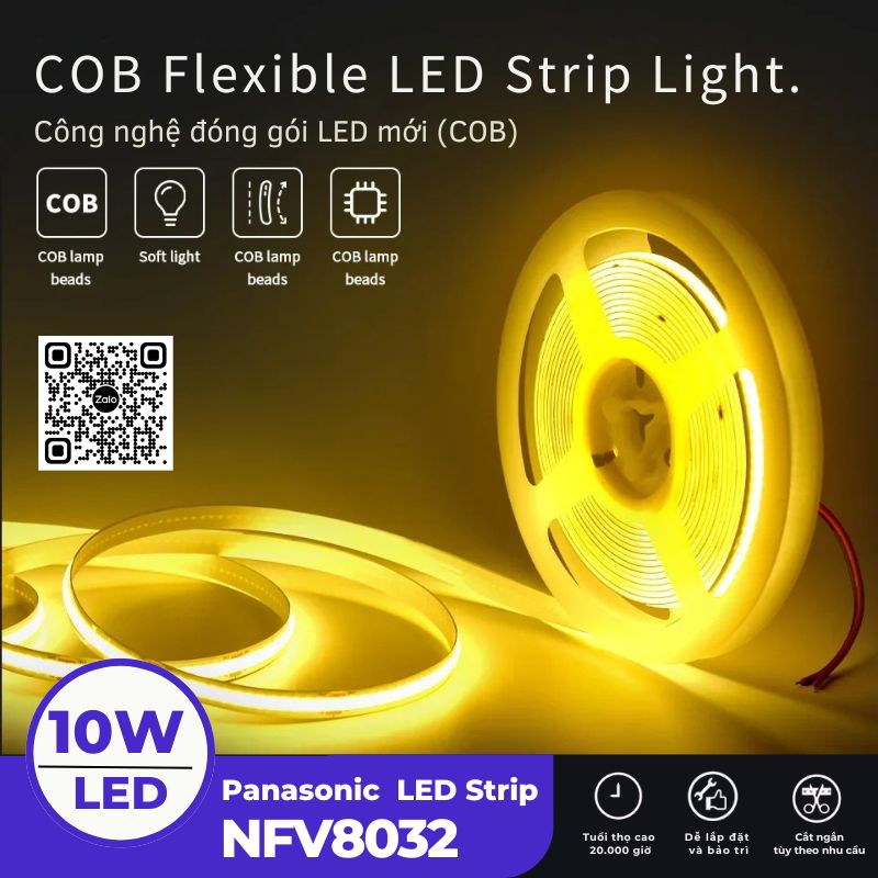 LED Dây Panasonic COB NFV8032 – Giải Pháp Ánh Sáng Chuẩn Kỹ Thuật Cho Thiết Kế Nội Thất